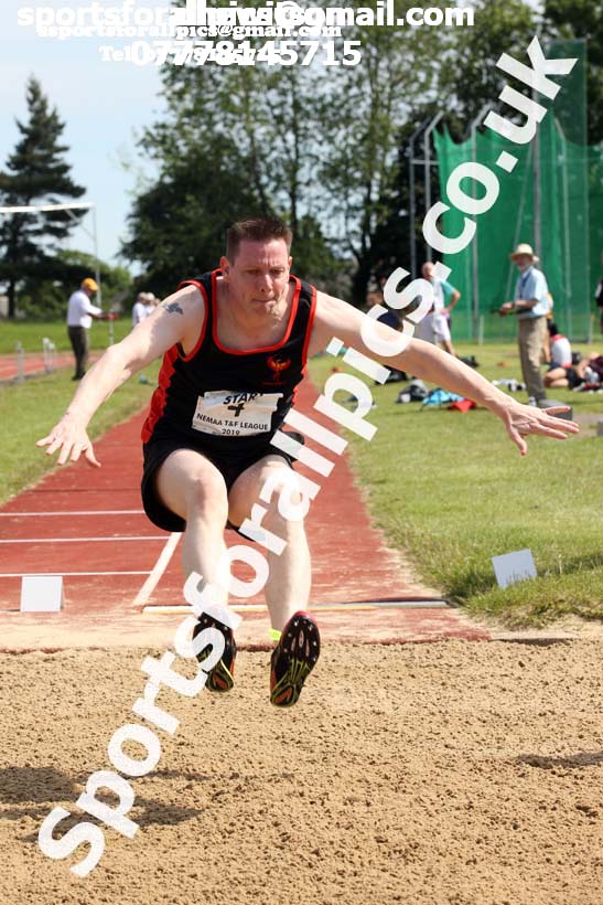 Mens long jump, 2019 NEMA Track and Field Champs, Monkton. Photo:  David T. Hewitson/Sports for All Pics